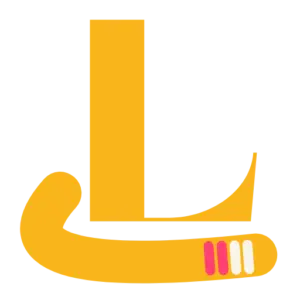 Ícone de favicon amarelo da Lemhu, representando a inicial 'L' estilizada com design moderno e traços coloridos em rosa e branco, destacando a marca.