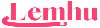 Logo da Lemhu em rosa: Marca estilizada com design moderno e detalhes em rosa vibrante, destacando inovação e especialização em vendas para negócios de beleza.